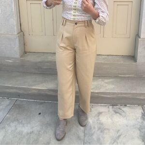 Urban Outfitters Tan Pleated Trousers